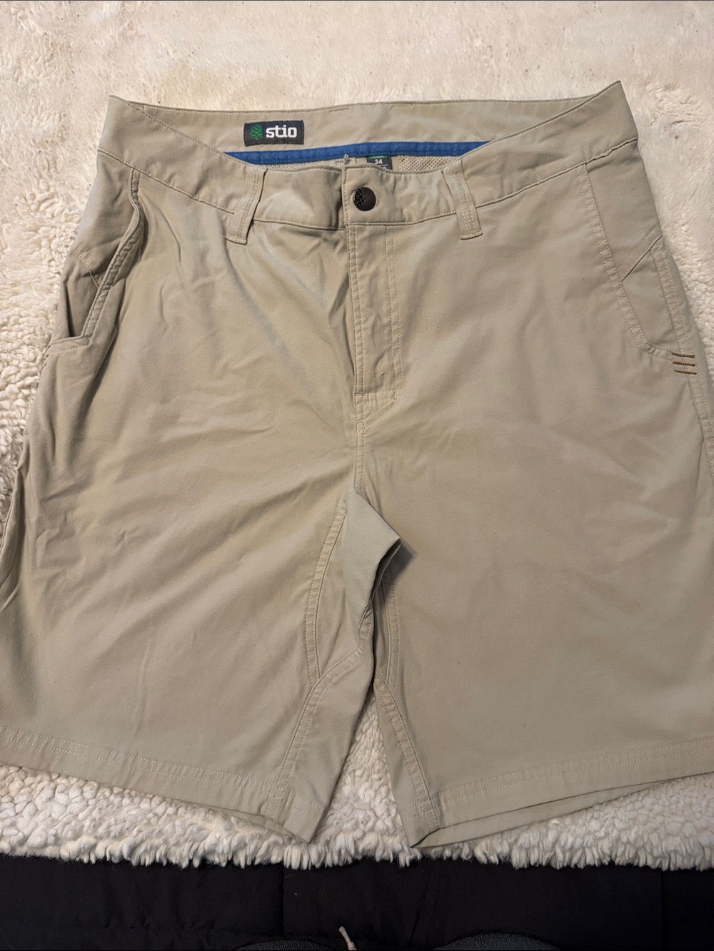 Stio Men's Light Khaki Stretch Outdoor Shorts